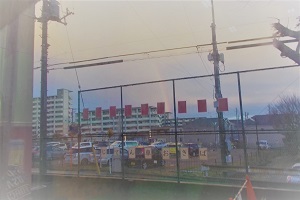 プレイルームから虹が見えた写真